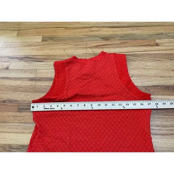 Anthropologie Maeve Women's M Orange Tank Polyester Top Textured Stretch Summer - Picture 9 of 10